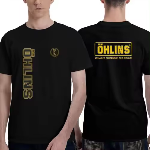 Camiseta de Manga Corta, 100% Algodón, Ropa Unisex para Hombres y Mujeres en 5 Tallas, Camiseta Negra CON DOBLE ESTAMPADOS, Cuello redondo. - 1