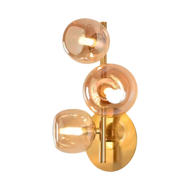 Aplique de Pared 3 Luces Hierro Dorado Nicoletta LÚZETE - 1