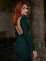Vestido Midi De Encaje Mozision Para Mujer Con Espalda Descubierta Y Aros Elegante Y Sexy De Manga Larga Bodycon Para Fiesta - details 6