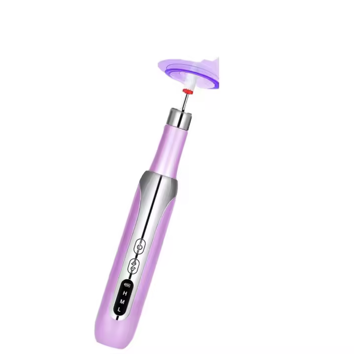 Molinillo de pluma, mini herramienta eléctrica de manicura, pulido de uñas, molinillo de uñas portátil, color morado - 1