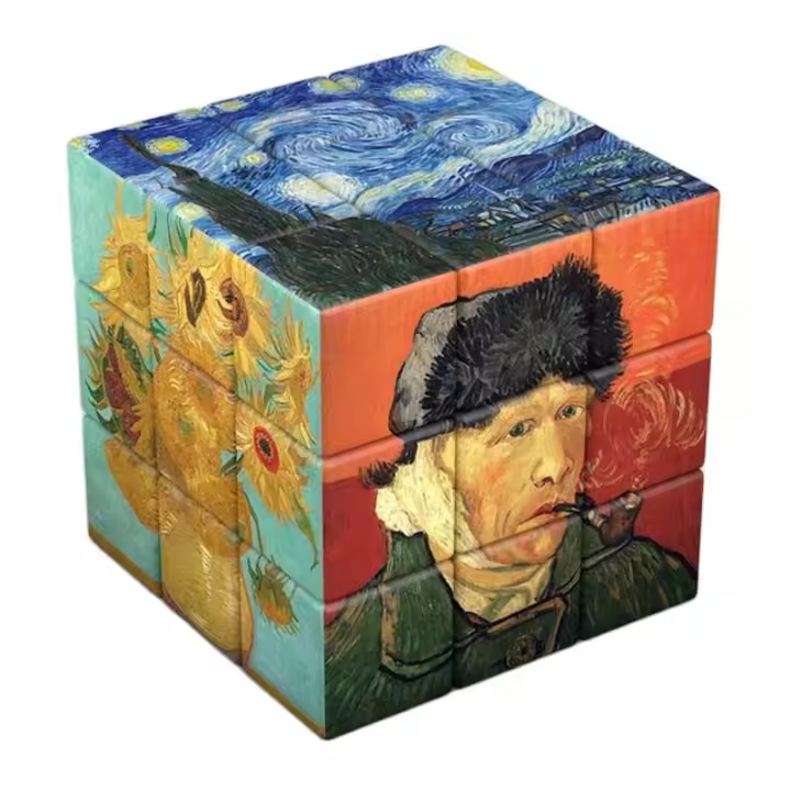 Cubo Mágico 3x3x3 Con Patrones De Van Gogh Monet Da Vinci Picasso Juguete Educativo Para Niños Regalos De Diversión Y Desafío - 1