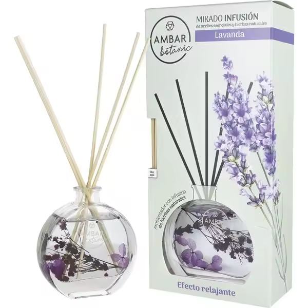 AMBAR Botanic ambientador mikado aroma lavanda envase 75 ml efecto relajante - 1