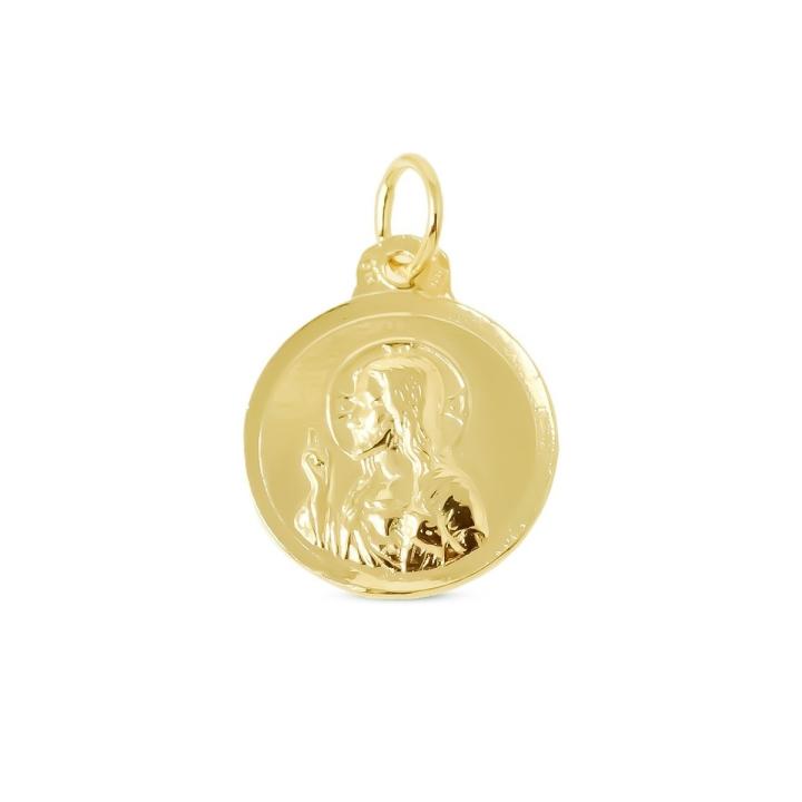 Medaglia Scapolare Cuore Di Gesù E Vergine Del Carmine – Argento 925 Placcato Oro, 12 Mm – Unisex Con Confezione Regalo