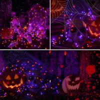 Luces De Halloween LED Solares Para Jardín 1000LED 100M Lámpara Solar Para Decoración De Árbol De Navidad Luz Morada Naranja - details 5