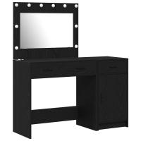 Juego de tocador de 2 piezas con LED de vidaXL en madera negra - details 1