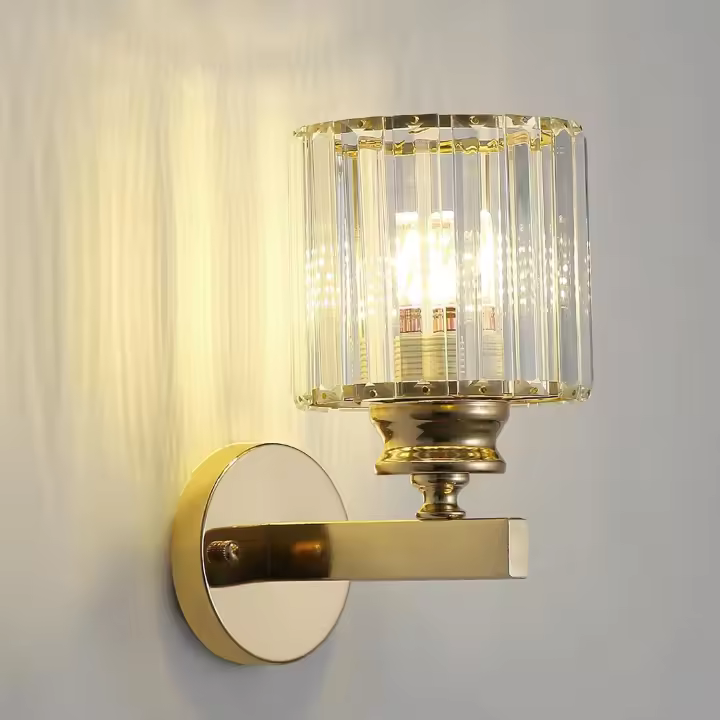 Aplique de pared de cristal retro, lámpara de pared moderna de cristal negro E27, accesorios de iluminación de pared para dormitorio, sala de estar y pasillo. - 1