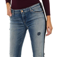 Armani-Pantalones Largos Tejanos Efecto Gastado y Rasgado 6Y5J06-5D2ZZ para Mujer