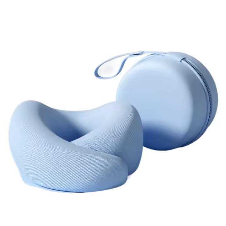 Almohada De Viaje Para El Cuello En Forma De U De Espuma De Memoria Ajustable Y Portátil Soporte De Cuello Suave Para Descanso Del Mediodía Y Sueño - 1