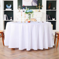 Mantel Redondo Blanco De Seda Para Bodas Y Fiestas Decoración De Mesa Hotelera Y Cumpleaños Mantel De Color Sólido Impermeable Y Antiaceite Para Comedor - details 6