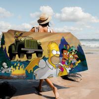 Toalla De Playa Divertida De Simpson Tamaño Grande Absorbente Microfibra Para Niños Toalla De Baño Para Natación Y Viajes - details 2