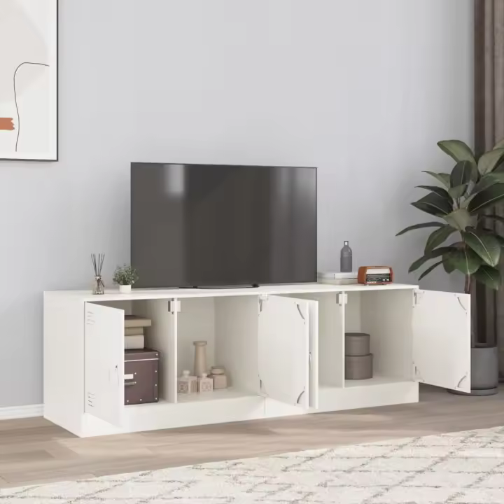 vidaXL Muebles para TV 2 unidades acero blanco 67x39x44 cm - 1