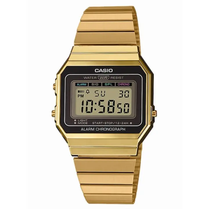 Reloj Casio A700WEG-9AEF Vintage Unisex con Iluminación LED y Funciones de Cronómetro, Alarma y Calendario Automático - 1