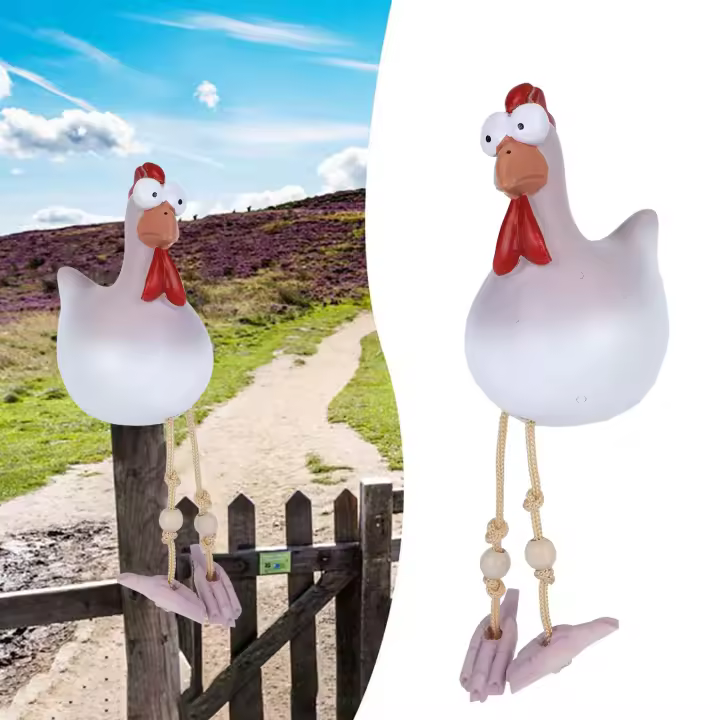 Decoración De Jardín De Resina En Forma De Pollo Hilde Figura De Animal Para Navidad Adorno De Relleno De Maceta Moderno - 1