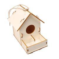 Caja De Pájaros De Madera Miniatura Para Exterior Casa Colgante Para Pájaros DIY Pintura Decoración De Jardín Cova Para Papagayo - details 4