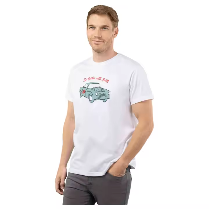 Camiseta de Manga Corta Scotta Car para hombre en color blanco - 1
