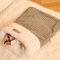 Cama De Descanso Para Mascotas Cálido Saco De Dormir Semi-Acrizado Para Gatos Y Perros Cómodo Para Camping Con Tres Capas Material De Algodón Veludo Y Piel De Oveja - details 3