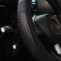 Cubierta De Volante Automotriz De Cuero Trenzado 3D Para Comodidad Ajuste Para 14.5-15 Pulgadas Sin Anillo Interior - details 1