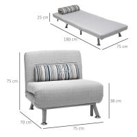 Sofá Cama plegable y Cama de invitados, tapizado, estilo Modern, Tecnología, experiencia inteligente, Sofá Cama plegable colchón, metal, Gris, 75x70x75cm - details 6