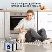 Fuente De Agua Para Mascotas SINGWEDA 304 Acero Inoxidable 3.2L 108oz Auto Filtro Silencioso Para Gatos Alimentador Automático - details 1