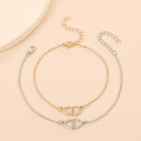 Ankleta De Corazón Doble Hueco Cadena Delgada Simplicidad Elegante Pulsera De Tobillo Para Playa Joyería De Pie Para Mujeres - details 3