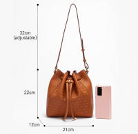 Bolso De Hombro Para Mujer CH Gran Capacidad Y Versatilidad Con Diseño De Cordón Minimalista Color Sólido Moda Bolsa De PU Con Lining De Poliéster - details 1