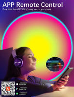Lámpara de Pie RGB con Control Remoto de Aplicación, Proyección de Arco Iris, Luz de Atenuador y Transmisión en Vivo - details 0