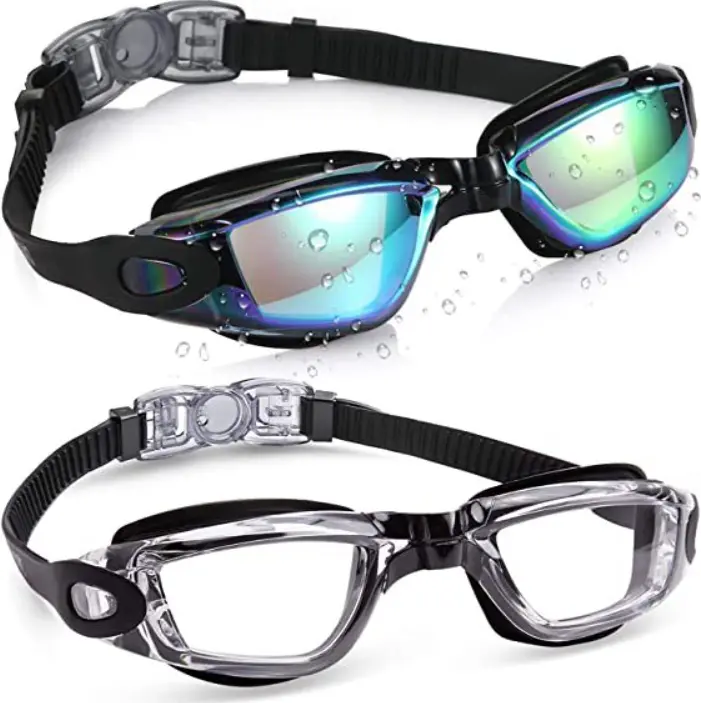 2 Gafas de Natation para adultos, helbres, Mujeres, adolescentes y niños mayores de 8 años, Protección antivaho y UV - 1