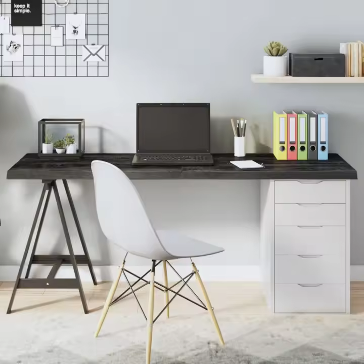 Top Table Brown 160x40x(2-4) cm Roble Maciz Tratado - 1