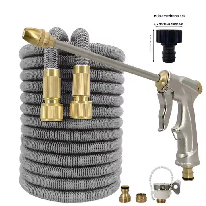 Nueva Camión Riega Juego De Agua Tubo Elástico Retráctil Para Lavado De Coche Alta Presión Con Boquilla Regulable Anti-Abrasión Anti-Corrosión Ajustable Montaje En Pared O Soporte - 1