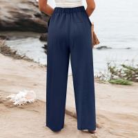 Pantalones Anchos Para Mujer Cintura Alta Elástica Trasera Negocios Casual Largo Pantalones Regulares De Pierna Recta Para Otoño/Invierno - details 40