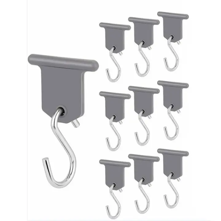 Accesorio para toldo, gancho para toldo de coche, accesorios para toldo RV, gancho en forma de S, fácil de instalar para autocaravana, caravana, suministros interiores al aire libre, tienda de campaña navideña, 9 piezas - 1