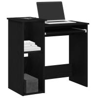 vidaXL Escritorio con estantes contrachapada hormigón 84x40x78 cm en color Gris hormigón/Madera antigua/Negro y más | estructura resistente ideal para salón dormitorio o estudio - details 2