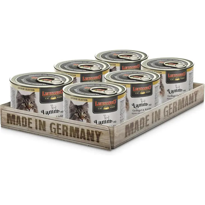 LEONARDO Superior Selection - Comida húmeda para gatos adultos, sin cereales, sin azúcar (packs de 6 latas) - 1