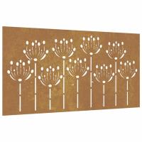 vidaXL Adorno de pared de jardín acero corten diseño flores 105x55 cm - details 1