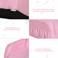 HOMCOM Sillón para Niños de 3 Años Sofá Transformable Diseño 2 en 1 Cama Infantil Plegable de 2 Posiciones con Reposabrazos Asiento Ancho Acolchado 47x45x38 cm Rosa/Azul - details 5