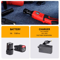 Llave De Impacto Eléctrica Sin Cable 18V Recargable Con Destornillador 3/8 Pulgada Llaves De Ángulo Derecho Herramienta Eléctrica Con Batería Para DIY En El Hogar - details 5