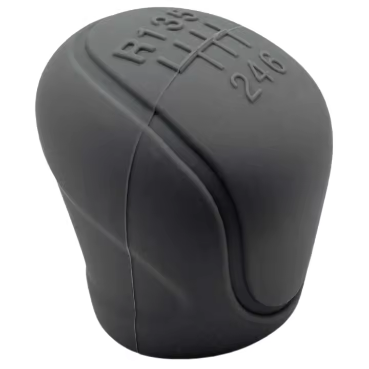 AUTOZOCO Funda Pomo Cambios Marcha Coche Antideslizante, Cubierta de Perilla de palanca de Marchas, protector de pomo adherente, Funda palanca de cambios, Silicona, Universal, Gris, 6 Marchas - 1