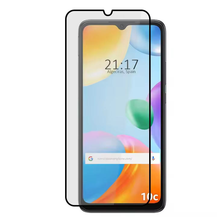 Protector Cristal Templado Completo 5D Full Glue Negro para Xiaomi Redmi 10C Vidrio - 1
