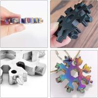Herramienta multifunción 18 en 1 copo de nieve, 3 piezas de llave de copo de nieve de acero inoxidable, para viajes diarios de camping aventura portátil multifunción mini herramientas regalo de Navidad (color) - details 2
