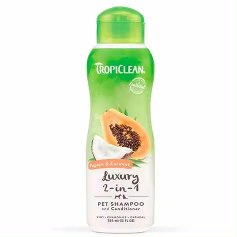 TROPICLEAN CHAMPU Y ACONDICIONADOR 2EN1 PAPAYA COCO 355ML - 1