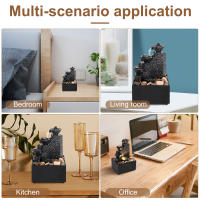 Fuente De Escritorio Con Cascada De Agua Decoración Para Relajación Y Meditación Luz Suave Lámpara De Escritorio Paisaje Reutilizable De Plástico Estilo Moderno - details 5