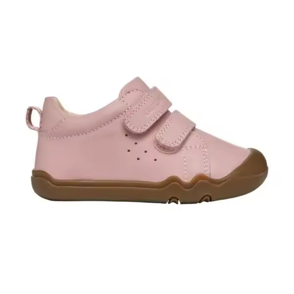 Geox, zapatillas barefoot, flexibles y blanditas para niños y niñas. Transpirables y respetuosas, fabricadas en piel. Puntera ancha, cierre de doble banda adherente. - 1