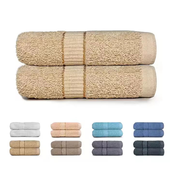 Toallas de Ducha Toallas 100% Algodon Toallas Baño Ducha Gimnasio Towels Extra Suaves Muy Absorbente y Secado Rápido Ducha (70x140cm)x2 - 1