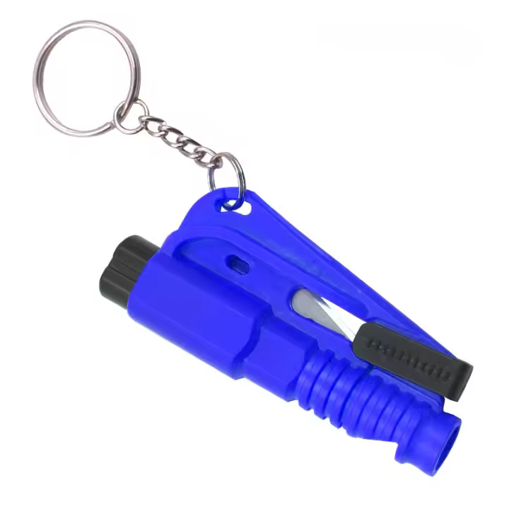 Martillo De Seguridad Para Coche Kit De Rescate Emergencia Llave Cadena Cuchillo Rompe Vidrio Cortador De Cinturón De Seguridad Herramienta De Supervivencia Vehicular - 1