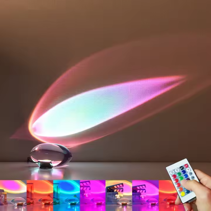 Lámpara De Mesa LED Italiana Diseñadora Con Proyector De Atardecer Cristal Creativo Luz Nocturna Para Decoración De Habitación Iluminación De Hogar - 1