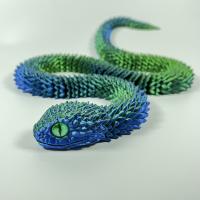 Decoración 3D Imprimida De Serpiente Viper 63cm Figuras Luminosas Con Articulaciones Móviles Modelos Animales Que Pueden Balancín Juguetes Para Estante De Casa - details 1