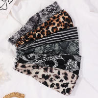 Diadema Deportiva De Moda Para Mujer Con Patrón De Serpiente Y Leopardo Scrunchies Color Sólido Postparto Algodón Casual - details 9