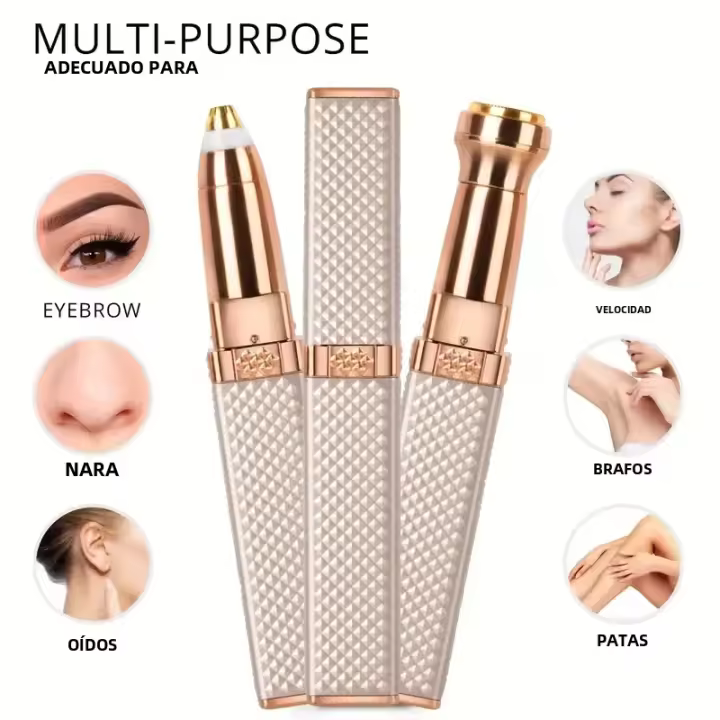 1pc Recargable Afeitadora De Cejas Y Cabello Con Luz LED Elimina Pelo Fino Y Dolorosamente Piel Facial Labios Y Cejas - 1