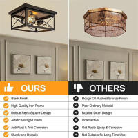 Lámpara De Techo LED Moderna En Negro De Hierro Industrial Iluminación Minimalista Nórdica Para Decoración Del Hogar Sala De Estar Comedor - details 2