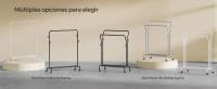 SONGMICS Burro para Ropa, con Ruedas, Perchero Burro con Barra, Estructura de Tubo de Acero, Carga Máx. De 50 kg, Ancho de 103,5 cm, Almacenaje Multifuncional, Negro/Blanco - details 3